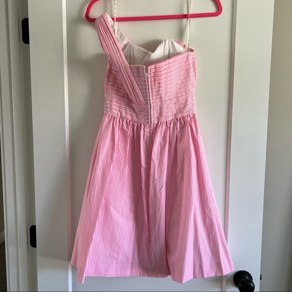 NWT Lilly Pulitzer Addison Dress Pink Tropics Seersucker Size 0 - Picture 3 of 3